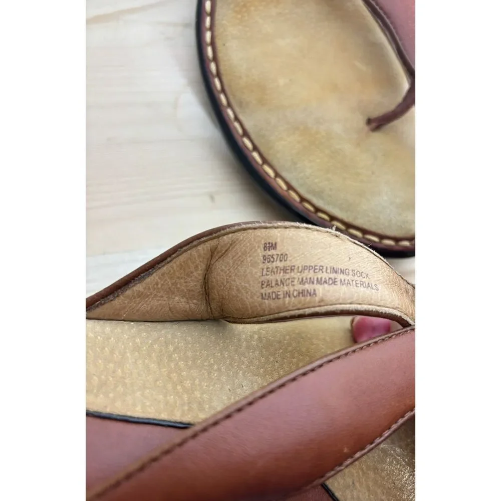 Madison Comfort Brown‎ Leather Wedge Sandals Womans Size 8.5 U7
